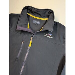 Lands End Southwest Airlines Mens M Black Jacket Zip Employee Uniform Workwear